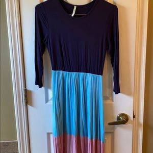 Color block maxi dress